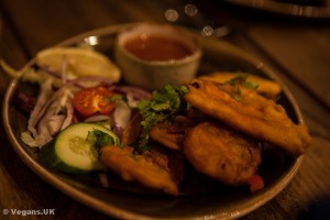 Spicy potato and aubergine fritters
